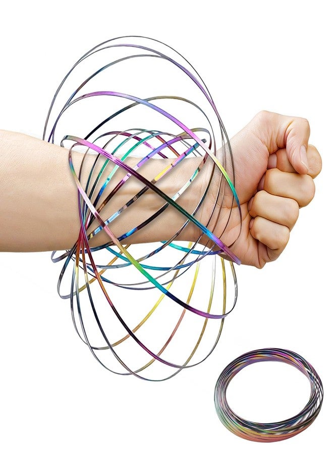 LYCBTC Flow Ring Spinner Arm Toy, 5.1" Colorful Changing Fidget Flow Toy Infinity Loop Hand Rings Stress Relief & Fun Flow Toys for Kids and Adults - Image 1